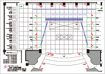 大ホール舞台平面図（照明コンセント）イメージ