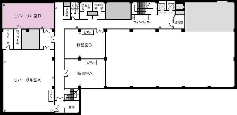 リハーサル室B位置図イメージ